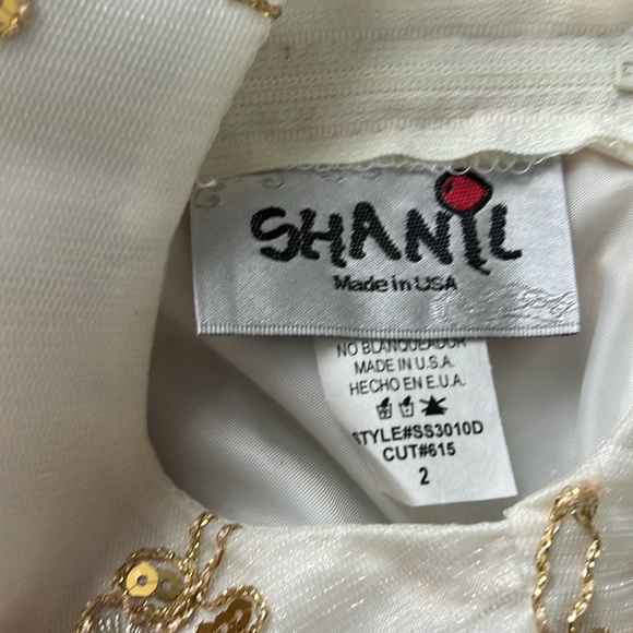 Toddler girl golden floral appliqué tulle dress for special occasion - Picture 3 of 5